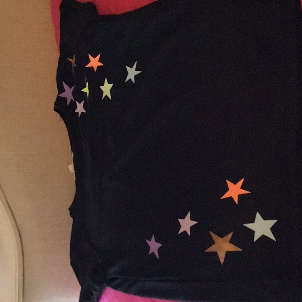 Youth 10 black with colorful stars.